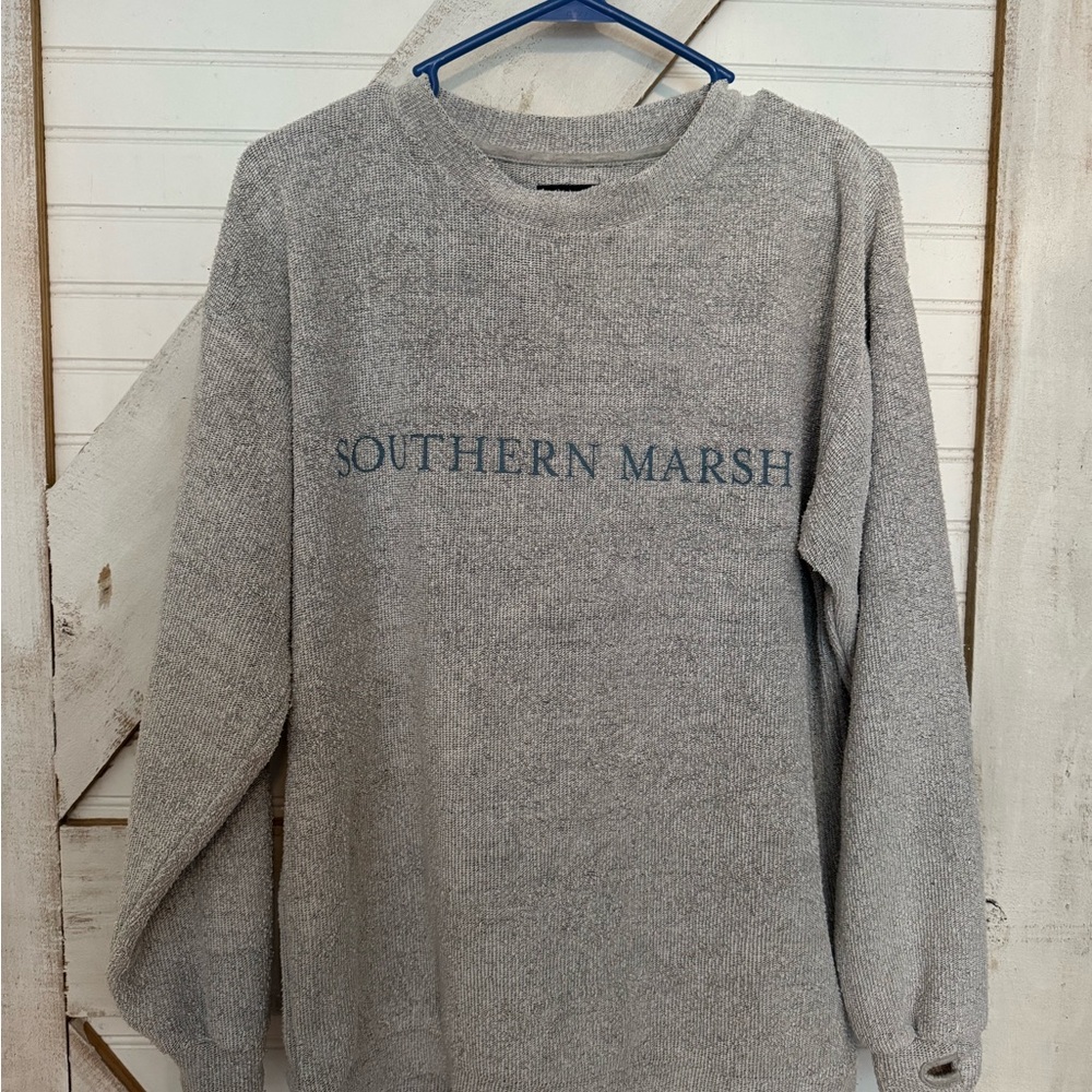 Southern Marsh Light Gray Crewneck Sweater